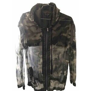 Shinestar Women’s Camo Print Mesh Army Hooded Jacket Size M